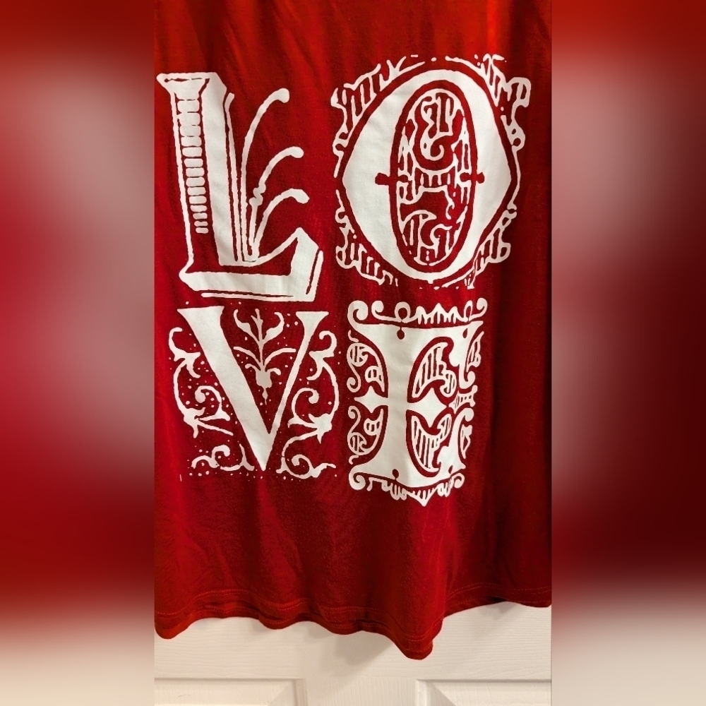 Celebrate Together Love Short Sleeve V-Neck Tee Size Lg (EUC) - Picture 5 of 13